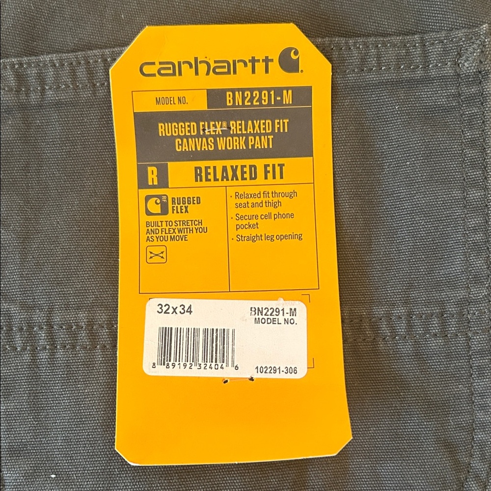 Carhartt Rugged Flex Relaxed Fit Canvas Work Pant - Gray